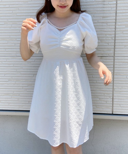 ワンピースパールネックレス付ワンピース ワンピース Loueme ルエム のファッション