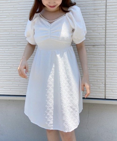 ワンピースパールネックレス付ワンピース ワンピース Loueme ルエム のファッション