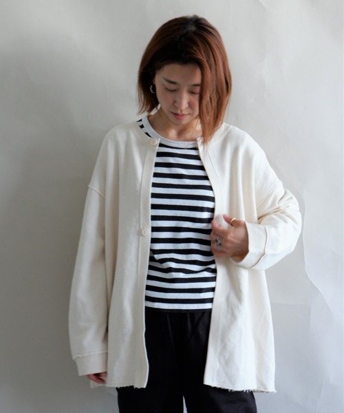 MANASTASH（マナスタッシュ）の「MANASTASH/マナスタッシュ　W's BOTH SIDES SWEAT SH　ウィメンズ　ボスサイド　スウェット（スウェット・レディース・ナチュラル/ブラック/マルチ/テラコッタ・MEDIUM）」の4枚目の写真