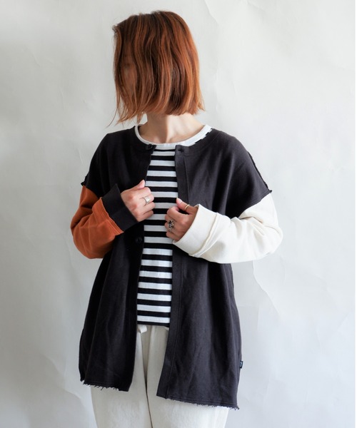 MANASTASH（マナスタッシュ）の「MANASTASH/マナスタッシュ　W's BOTH SIDES SWEAT SH　ウィメンズ　ボスサイド　スウェット（スウェット・レディース・ナチュラル/ブラック/マルチ/テラコッタ・MEDIUM）」の7枚目の写真