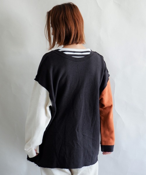 MANASTASH（マナスタッシュ）の「MANASTASH/マナスタッシュ　W's BOTH SIDES SWEAT SH　ウィメンズ　ボスサイド　スウェット（スウェット・レディース・ナチュラル/ブラック/マルチ/テラコッタ・MEDIUM）」の12枚目の写真