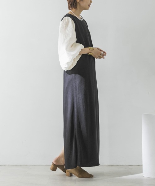 URBAN RESEARCH（アーバンリサーチ）の「2WAYニットジレ（ワンピース・レディース・チャコールグレー/イエロー/モカ・FREE）」の14枚目の写真