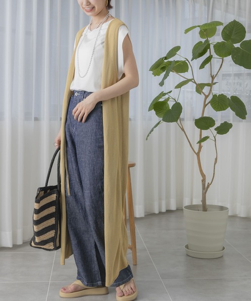 URBAN RESEARCH（アーバンリサーチ）の「2WAYニットジレ（ワンピース・レディース・チャコールグレー/イエロー/モカ・FREE）」の18枚目の写真