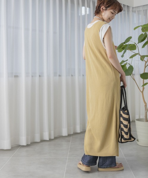 URBAN RESEARCH（アーバンリサーチ）の「2WAYニットジレ（ワンピース・レディース・チャコールグレー/イエロー/モカ・FREE）」の20枚目の写真