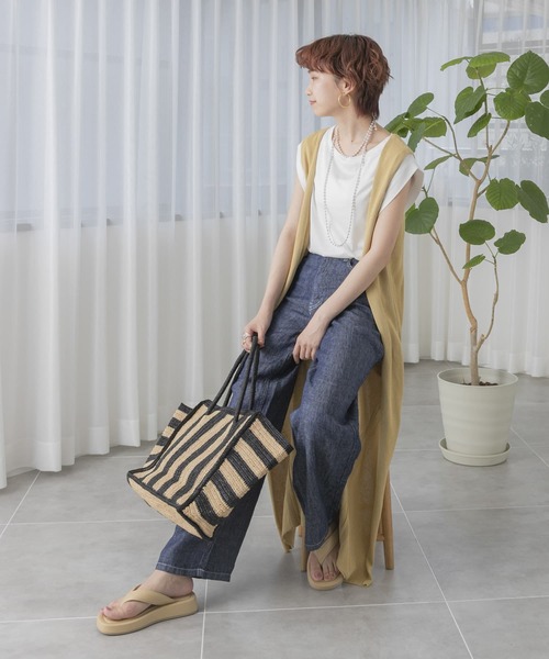 URBAN RESEARCH（アーバンリサーチ）の「2WAYニットジレ（ワンピース・レディース・チャコールグレー/イエロー/モカ・FREE）」の21枚目の写真