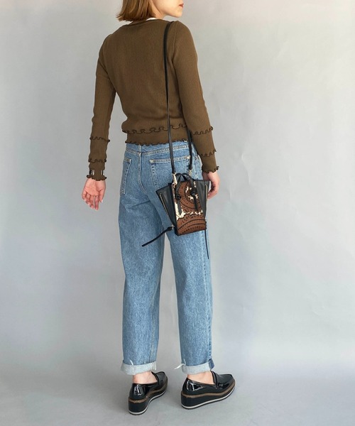 PICCIN（ピッチン）の「配色メローカーディガン（カーディガン/ボレロ・レディース・ブラック/ベージュ/ブラウン・M）」の8枚目の写真