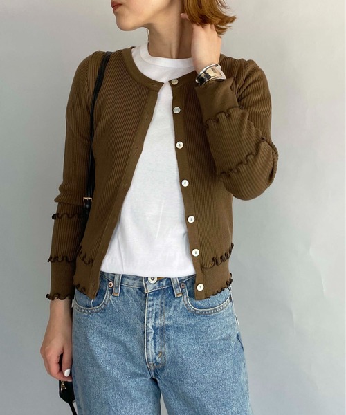 PICCIN（ピッチン）の「配色メローカーディガン（カーディガン/ボレロ・レディース・ブラック/ベージュ/ブラウン・M）」の10枚目の写真