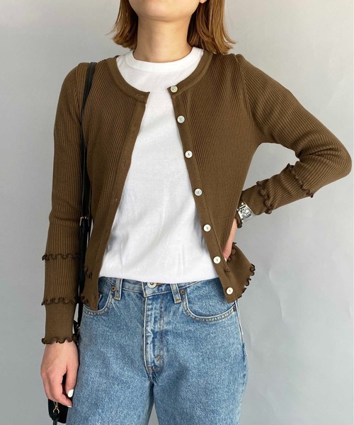 PICCIN（ピッチン）の「配色メローカーディガン（カーディガン/ボレロ・レディース・ブラック/ベージュ/ブラウン・M）」の13枚目の写真