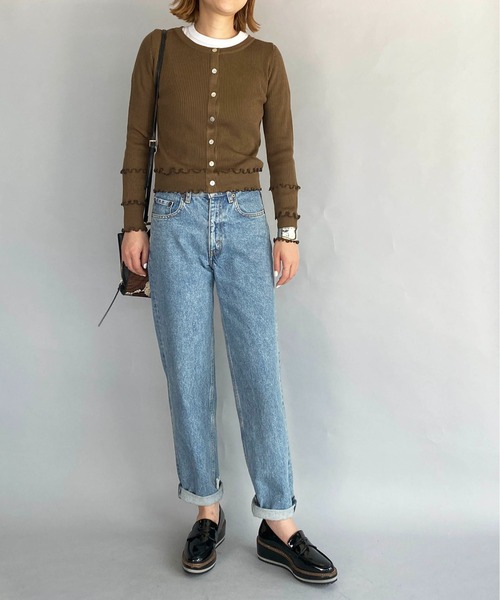 PICCIN（ピッチン）の「配色メローカーディガン（カーディガン/ボレロ・レディース・ブラック/ベージュ/ブラウン・M）」の9枚目の写真