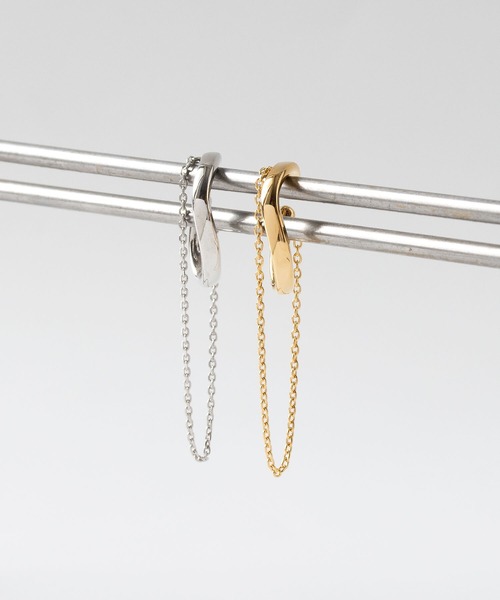 JUICY ROCK（ジューシーロック）の「GP(SV925)/SV925 片耳チェーン＆オーバルイヤーカフ（イヤーカフ・レディース・シルバー/ゴールド・ONE SIZE）」の7枚目の写真