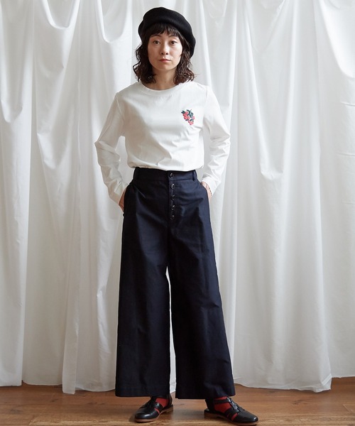 Lene(レネ)の「ミクロモールスキン ストレートパンツ(その他パンツ・レディース・ネイビー/アイボリー・FREE)」の15枚目の写真