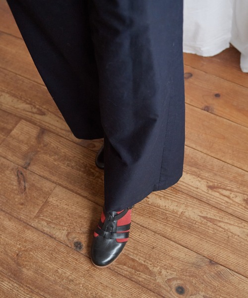 Lene(レネ)の「ミクロモールスキン ストレートパンツ(その他パンツ・レディース・ネイビー/アイボリー・FREE)」の10枚目の写真