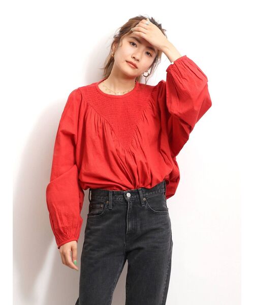 Ungrid（アングリッド）の「フロントシャーリングブラウス（シャツ/ブラウス・レディース・オフホワイト/ブラック/レッド・FREE）」の21枚目の写真