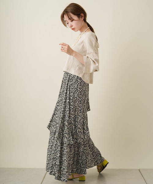 Kastane（カスタネ）の「ピグメントランダムリブクロップドTEE（Tシャツ/カットソー・レディース・ブルー/グリーン/アイボリー・FREE）」の17枚目の写真