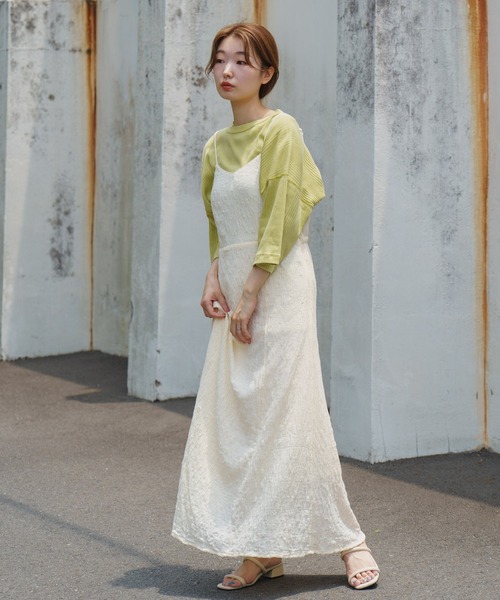 Kastane（カスタネ）の「ピグメントランダムリブクロップドTEE（Tシャツ/カットソー・レディース・ブルー/グリーン/アイボリー・FREE）」の12枚目の写真