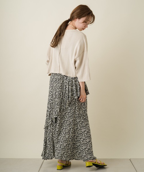 Kastane（カスタネ）の「ピグメントランダムリブクロップドTEE（Tシャツ/カットソー・レディース・ブルー/グリーン/アイボリー・FREE）」の18枚目の写真