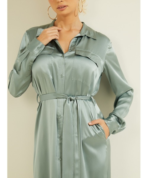 Guess(ゲス)の「Liliana Dress(シャツワンピース・レディース・オリーブ/ライトグリーン・MEDIUM/LARGE/SMALL)」の10枚目の写真