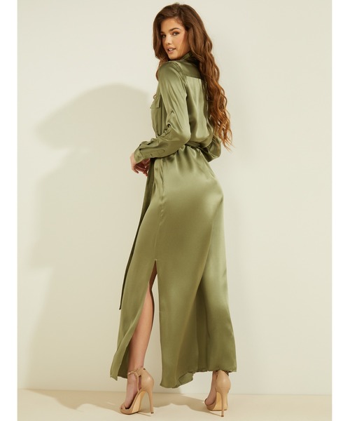 Guess(ゲス)の「Liliana Dress(シャツワンピース・レディース・オリーブ/ライトグリーン・MEDIUM/LARGE/SMALL)」の3枚目の写真