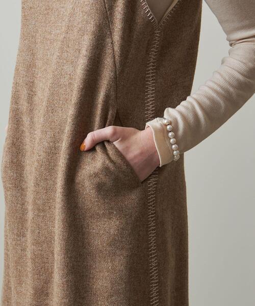 Steven Alan(スティーブンアラン)の「<Steven Alan>BLANKET STITCH DRESS/ワンピース ∴(ワンピース・レディース・ブラック/ベージュ・S/M)」の8枚目の写真