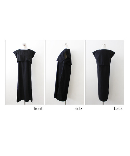 MODE ROBE（モードローブ）の「セーラーカラーフレンチスリーブワンピース（ワンピース・レディース・ホワイト/ブラック・FREE）」の9枚目の写真