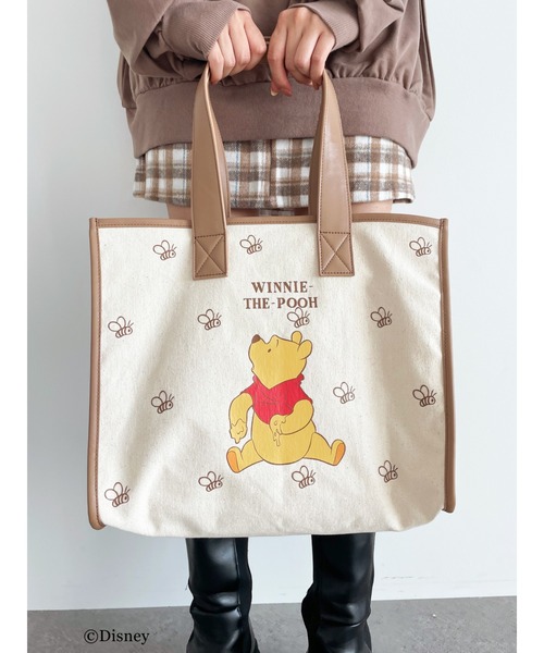 Honey Salon（ハニーサロン）の「Winnie the Pooh/キャンバストートバッグ（トートバッグ・レディース・ダークブラウン/ブラウン系その他・FREE）」の17枚目の写真