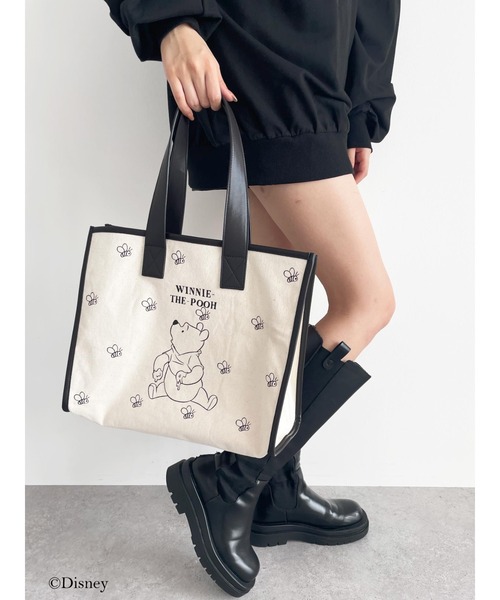 Honey Salon（ハニーサロン）の「Winnie the Pooh/キャンバストートバッグ（トートバッグ・レディース・ダークブラウン/ブラウン系その他・FREE）」の5枚目の写真