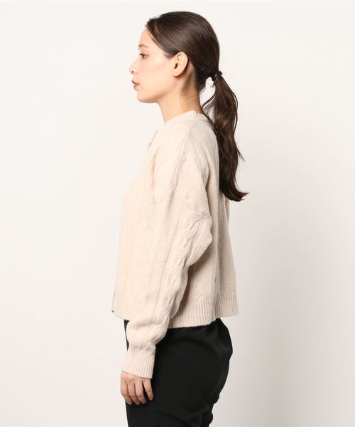 SETUP7（セットアップセブン）の「【SETUP7】ショート丈ケーブルニットカーディガン　Tailor's Chaco Cardigan（カーディガン/ボレロ・レディース・アイボリー/ベージュ/グレー/カーキ/ライトグレー/ブラック/ブラウン・FREE）」の19枚目の写真