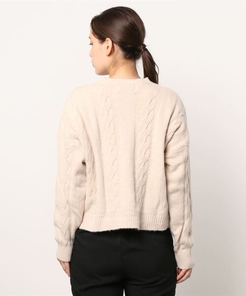 SETUP7（セットアップセブン）の「【SETUP7】ショート丈ケーブルニットカーディガン　Tailor's Chaco Cardigan（カーディガン/ボレロ・レディース・アイボリー/ベージュ/グレー/カーキ/ライトグレー/ブラック/ブラウン・FREE）」の17枚目の写真
