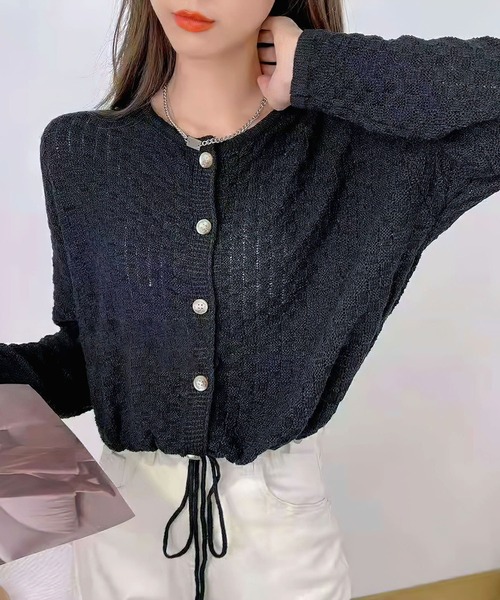 【M me eme】リボン付きブラックカーディガン Fサイズ M me eme】リボン付きブラックカーディガン Fサイズ