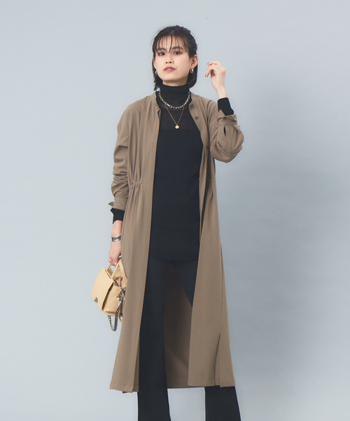 Rouge vif（ルージュヴィフ）の「ギャバストレッチワンピース（ワンピース・レディース・ダークベージュ/セージグリーン/ブラック・フリー）」の3枚目の写真