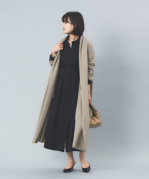 Rouge vif（ルージュヴィフ）の「ギャバストレッチワンピース（ワンピース・レディース・ダークベージュ/セージグリーン/ブラック・フリー）」の18枚目の写真