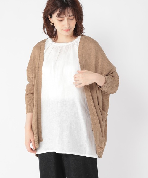 studio CLIP（スタディオクリップ）の「7ゲージ着流しカーディガン（カーディガン/ボレロ・レディース・イエロー/モカ/アイボリー・FREE）」の2枚目の写真