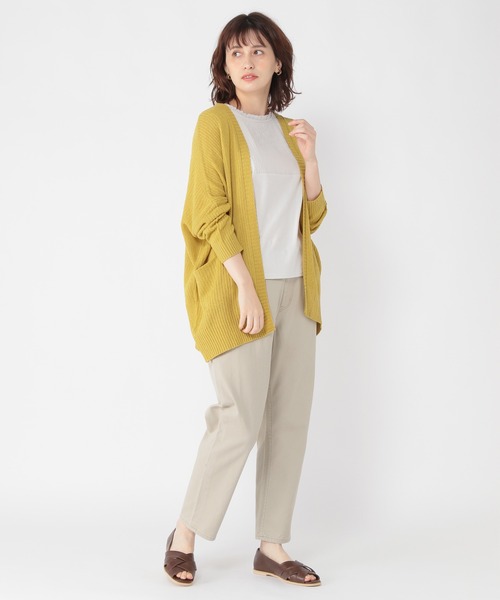 studio CLIP（スタディオクリップ）の「7ゲージ着流しカーディガン（カーディガン/ボレロ・レディース・イエロー/モカ/アイボリー・FREE）」の6枚目の写真