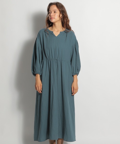 niko and...（ニコアンド）の「ガーゼ切り替えマキシワンピース（ワンピース・レディース・ベージュ/ブラック/ブルー・LARGE/MEDIUM）」の7枚目の写真