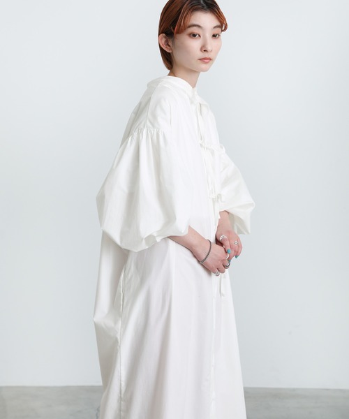 select MOCA(セレクトモカ)の「2022 SS 2WAYボリュームスリーブワンピース(ワンピース・レディース・ブラック/オフホワイト/ライム・FREE)」の5枚目の写真