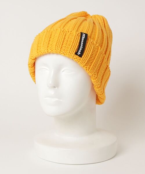 MANASTASH（マナスタッシュ）の「MANASTASH/マナスタッシュ　90's LOGO BEANIE Ⅱ ロゴビーニー/ニットキャップ（ニットキャップ/ビーニー・メンズ・ライトブルーグレー/ゴールド/ライトベージュ/タン/ブラック/ボルドー/ダークオリーブ/インディゴブルー・FREE）」の8枚目の写真