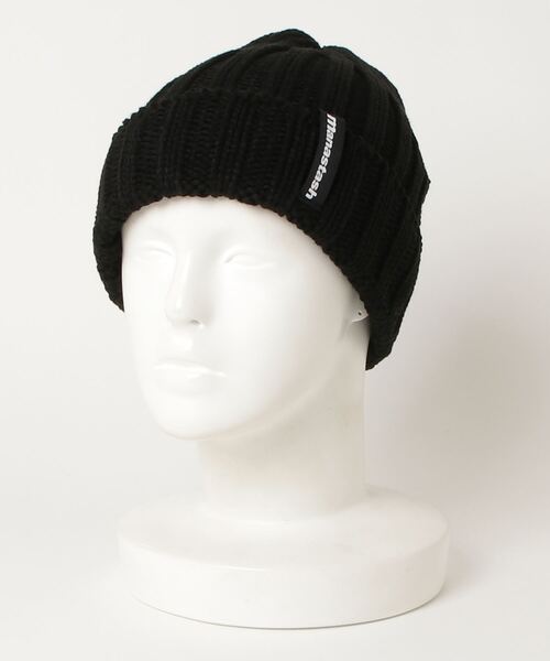 MANASTASH（マナスタッシュ）の「MANASTASH/マナスタッシュ　90's LOGO BEANIE Ⅱ ロゴビーニー/ニットキャップ（ニットキャップ/ビーニー・メンズ・ライトブルーグレー/ゴールド/ライトベージュ/タン/ブラック/ボルドー/ダークオリーブ/インディゴブルー・FREE）」の2枚目の写真