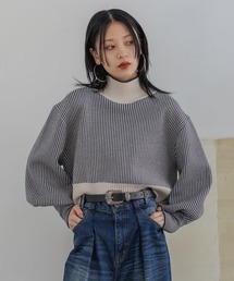 JEANASIS | Wフェイスフトリブショートハイネック/958384(ニット/セーター)