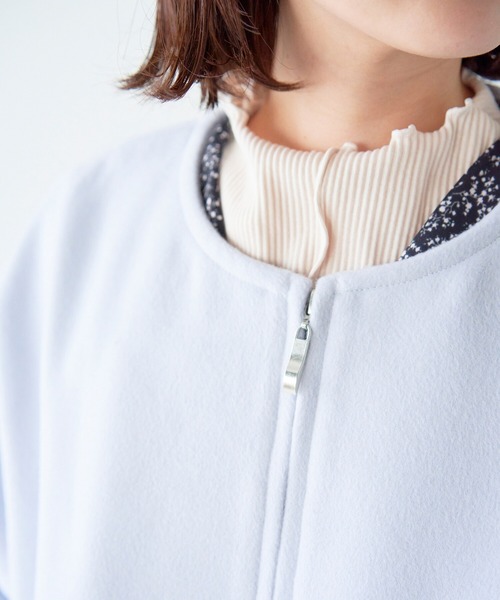 haco!（ハコ）の「綺麗も可愛いもお手の物！ボトムス選ばず好バランスが叶う きれい色ミドル丈コート（ノーカラーコート・レディース・ライトブルー・SMALL/MEDIUM/LARGE/X-LARGE）」の21枚目の写真