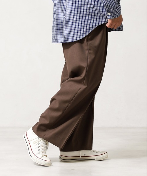 417 EDIFICE SELECT(フォーワンセブンエディフィスセレクト)の「【allery / アレリ―】 slacks wide / スラックス ワイド(スラックス・メンズ・ネイビー/ブラウン/グレー・SMALL/MEDIUM/LARGE/X-LARGE)」の4枚目の写真