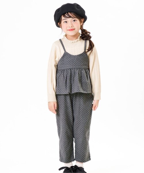 Seraph(セラフ)の「2WAYサロペットパンツ 10分丈(サロペット/オーバーオール・キッズ・チャコール/ブラック/カーキ・140/100/90/120/130/110/80/95)」の1枚目の写真