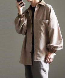 コーデュロイ袖ギャザーBIGシャツ