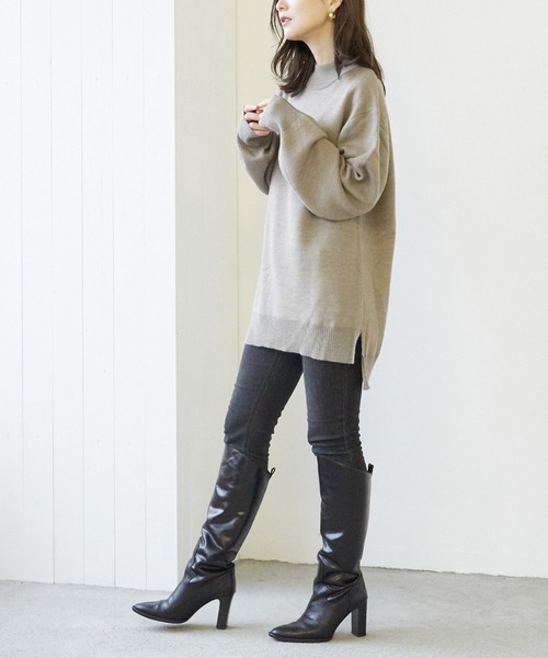 VIBGYOR（ヴィブジョー）の「VIBGYOR Select/A/N WフェイスH/N(BL)（ニット/セーター・レディース・ブラック/グレー/アイボリー/モカ/グレイッシュベージュ・MEDIUM/LARGE）」の5枚目の写真