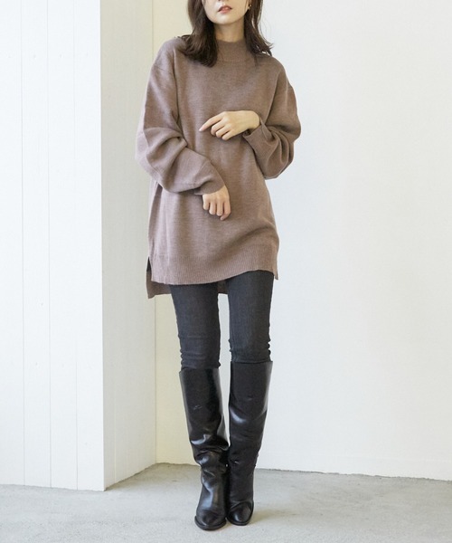 VIBGYOR（ヴィブジョー）の「VIBGYOR Select/A/N WフェイスH/N(BL)（ニット/セーター・レディース・ブラック/グレー/アイボリー/モカ/グレイッシュベージュ・MEDIUM/LARGE）」の4枚目の写真