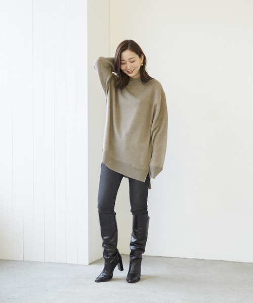 VIBGYOR（ヴィブジョー）の「VIBGYOR Select/A/N WフェイスH/N(BL)（ニット/セーター・レディース・ブラック/グレー/アイボリー/モカ/グレイッシュベージュ・MEDIUM/LARGE）」の6枚目の写真