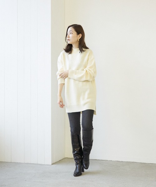 VIBGYOR（ヴィブジョー）の「VIBGYOR Select/A/N WフェイスH/N(BL)（ニット/セーター・レディース・ブラック/グレー/アイボリー/モカ/グレイッシュベージュ・MEDIUM/LARGE）」の7枚目の写真