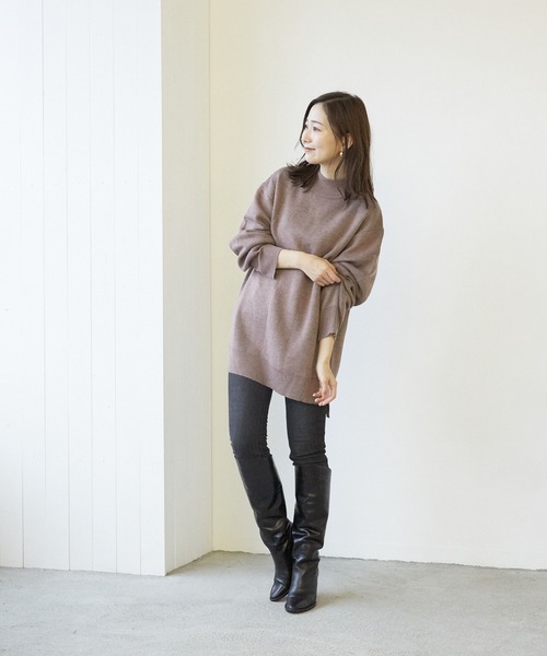 VIBGYOR（ヴィブジョー）の「VIBGYOR Select/A/N WフェイスH/N(BL)（ニット/セーター・レディース・ブラック/グレー/アイボリー/モカ/グレイッシュベージュ・MEDIUM/LARGE）」の13枚目の写真