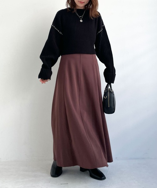 archives（アルシーヴ）の「リブハンドステッチ短丈プルオーバー（ニット/セーター・レディース・ブラック/ブルー/アイボリー/グリーン系その他/イエロー・MEDIUM）」の13枚目の写真