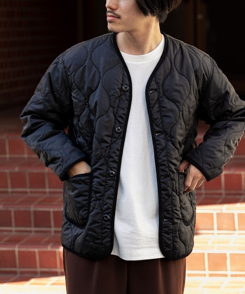 ITEMS URBANRESEARCH（アイテムズ アーバンリサーチ）の「瓢箪キルトブルゾン（ブルゾン・メンズ・ブラック/カーキ/アイボリー・MEDIUM/LARGE）」の2枚目の写真