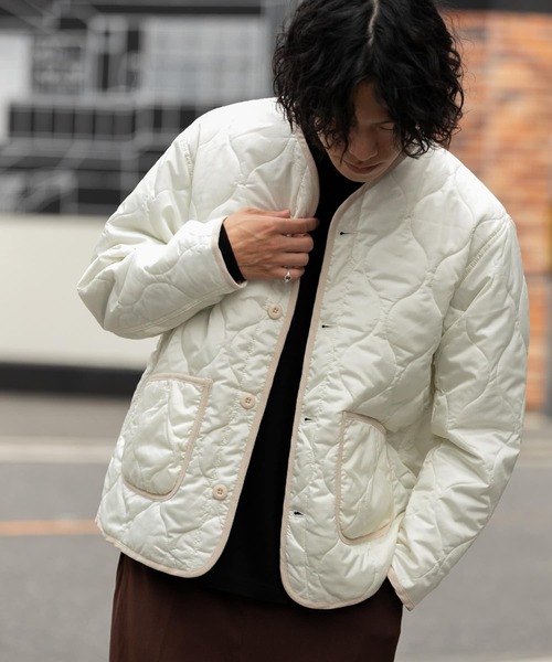 ITEMS URBANRESEARCH（アイテムズ アーバンリサーチ）の「瓢箪キルトブルゾン（ブルゾン・メンズ・ブラック/カーキ/アイボリー・MEDIUM/LARGE）」の6枚目の写真